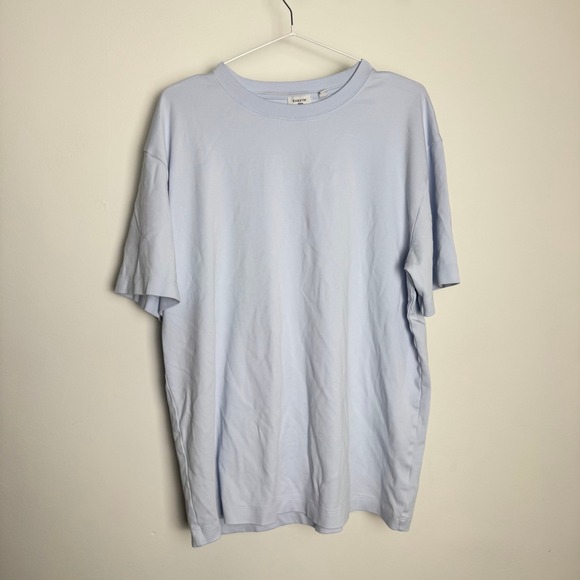 Babaton Aritzia Light Blue InterLock Cotton Pegasus T-Shirt Medium - Picture 2 of 4